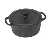 GoodCook Mini Dutch Oven with Lid, Pre-Seasoned Cast Iron Personal-Sized Pot for Stews Soups and Individual Desserts, Oven Safe to 500°F, 0.25-Quart, Black