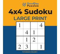GoodDay Puzzles - Easy Sudoku for Seniors - 4 x 4 Grid - 75 Large Print Puzzles (Sudoku Puzzles for Seniors with Dementia)