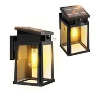 Goodea 2 Pack Solar Wall Lights Outdoor Motion Sensor Lights 2500 mAh Dusk Till Dawn Outdoor Lights Solar Powered IP65 for Front Door Garage Garden Patio Yard Tool Shed-With Upgraded Mono Solar Panels