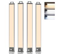 GOODEA 44.5CM Under Cabinet Kitchen Lights 4500mAh Cupboard Lighting Wardrobe Light Motion Sensor- 3 CCT Dimmable Magnetic Mount for Kitchen Closet Shelf Counter-4 Pack
