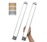 GOODEA 44.5CM Under Cabinet Kitchen Lights 4500mAH Cupboard Lighting Wardrobe Light Motion Sensor- 3 CCT Dimmable Magnetic Mount for Kitchen Closet Shelf Counter-2 Pack