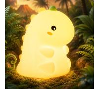 GOODEA Baby Night Light, Dinosaur Rechargeable Dimmable Kids Night Light with 30 Min Timer, Up to 7 Days, Cute Silicone Lamp for Kids Bedroom Decor Boys Gift