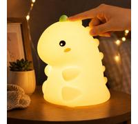 GOODEA Baby Night Light, Ultra-Soft Silicone Dinosaur Lamp with Tap Control