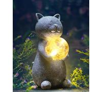 Goodeco Cat Statue Garden Ornaments Solar Powered LED Lights