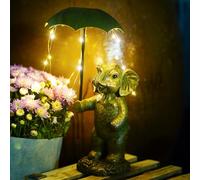 Goodeco Solar Light Elephant Garden Ornament - 22cm Copper
