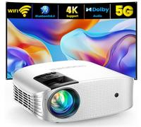 GooDee Portable 4K Projector With Audio, 15000L 600 ANSI, 5G WiFi Bluetooth, Full HD Native 1080P Mini, Compatible iOS/Android/Tablet/TV Stick/PPT
