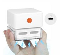 Goodeli Desktop Vacuum Cleaner, Mini Table Dust Sweeper, Detachable & Portable Tabletop Vacuum Cleaner, USB recharger, Cordless Energy Saving Design, best for Cleaning Hairs, Computer Keyboard (White)