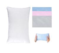 GooDengFull 1 Pack Small Pillow Mini Pillow Travel Small Cushion with 3 Pillowcase Compact Faux Cashmere Soft for Adult, Kids, Pets, Car, Office, Handbag, Washable Cover, 11"x7"x2.5", White