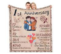 GooDengFull 1st Wedding For Him, For Her, Love Romantic Home Accessories Blanket for Wife from Husband,One Year Anniversary Presents For Women