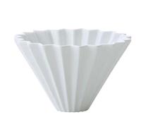 Goodening Origami Filter Cup,Ceramic Pour Over Coffee Maker, Non-Electric Pour Over Coffee Dripper, Easy Manual Brew Maker, Single Cups Porcelain for Home, Cafe, Camping, Coffee Gifts (White)