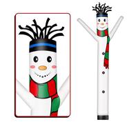 GOODENY 20FT Snowman Inflatable Tube Man (18''Diameter) Wacky Wavy Dancing Guy for Outdoor Decoration Advertising Business Promotion - Christmas theme (Blower Not Included)
