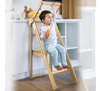 Goodevas Foldable Toddler Kitchen Helper Step Stool, Wooden, Kids/Children/Baby