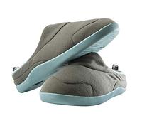 GOODFOOT Orthopaedic Memory Foam Slippers - Gel Heel for Support and Comfort - HYPERGRIP Sole for Added Grip - Size [LARGE - UK Size: 7-8]- Softest Slipper - Grey & Duck Egg Colour