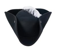 Goodfugui Pirate Colonial Tricorn Hat for Women Men Halloween Party Costume Accessory (G-White, One Size)