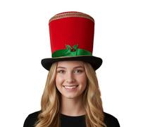 Goodfugui Top Hats for Adults and Kids Costume Magician Hat Prom Dance Deluxe Felt Tuxedo Dress Up Formal Hat-Unisex (021-Red, One Size)