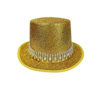 Goodfugui Top Hats for Adults and Kids Costume Magician Hat Prom Dance Deluxe Felt Tuxedo Dress Up Formal Hat-Unisex (015-Gold, One Size)