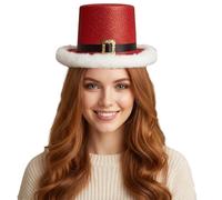 Goodfugui Top Hats for Adults and Kids Costume Magician Hat Prom Dance Deluxe Felt Tuxedo Dress Up Formal Hat-Unisex (018-Red, One size)