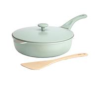 Goodful All-in-One Pan, Multilayer Nonstick, High-Performance Cast Construction, Multipurpose Design Replaces Multiple Pots and Pans, Dishwasher Safe Cookware, 11-Inch, 4.4-Quart Capacity, Sage Green