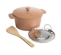 Goodful All-In-One Pot, Multilayer Nonstick, High Performance Cast Dutch Oven With Matching Lid, Roasting Rack And Turner, Made Without PFOA, Dishwasher Safe Cookware, 4.7-Quart, Terracotta