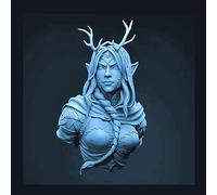GoodFYouth 1/10 Ancient Elven Warrior Resin Bust Model Kit Unpainted and Unassembled Soldier Resin Model Kit //H8B6Z2