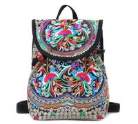 Goodhan Vintage Handmade Women Embroidery Ethnic Backpack Travel Handbag Shoulder Bag Mochila Purse Size S