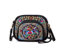 Goodhan Vintage Handmade Women Mini Crossbody Bag Cellphone Pouch Small Handbag Coin Purse, Style 02: Basic Version - Red Multicolor, OneSize
