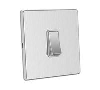 Goodhart Electrical Single Push/Retractive Switch in Brushed Chrome, 2-way, 10A, sleek design