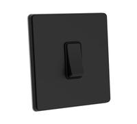 Goodhart Electrical Single Push/Retractive Switch in Matte Black, 2-way, 10A, sleek design