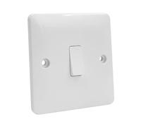 Goodhart Electrical Single Push/Retractive Switch in Modern White, 2-way, 10A, sleek design