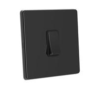 Goodhart Electrical Single Push/Retractive Switch in Polished Black Nickel, 2-way, 10A, sleek design