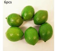 Goodhd 6pcs Artificial Plastic Limes Lemons Fake Fruit Realistic Home Decor Props