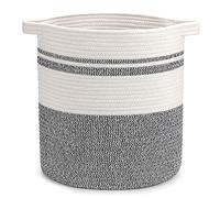 Goodheim Foldable Laundry Basket, Laundry Hamper - Laundry Baskets, Baskets, Braided Large & XL, White, Brown, Cotton Basket - Storage Basket Large (Grey, 55L)