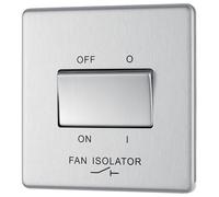 GoodHome 10A Rocker Flat Control Switch Steel Effect