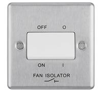 GoodHome 10A Rocker Raised Rounded Control Switch Steel Effect