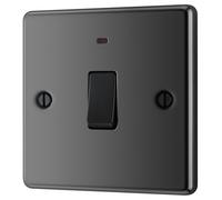 GoodHome 20A Rocker Raised Rounded Control Switch With Led Indicator Black