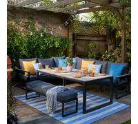 GoodHome Aconite Black Metal 8 Seater Dining Set