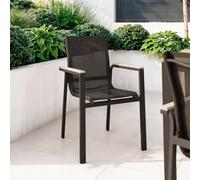 GoodHome Aconite Black Metal Armchair
