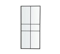 GoodHome Ahti Black Clear Printed Glass With Aluminium Grid Fixed Rectangular Side Shower Panel (H)195Cm (W)89Cm
