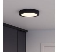 GoodHome Aius Matt Metal & Plastic Black Led Ceiling Light (Dia)21.5Cm