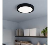 GoodHome Aius Matt Metal & Plastic Black Led Ceiling Light (Dia)30Cm