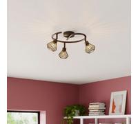 GoodHome Akiak Spiral Matt Black 3 Light Spotlight