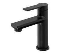 GoodHome Akita Medium Matt Black Round Basin Mixer Tap