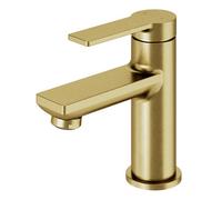 GoodHome Akita Mini Satin Brass Effect Round Basin Mixer Tap