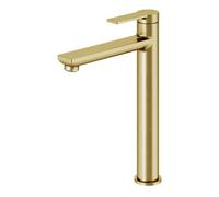 GoodHome Akita Tall Satin Brass Effect Round Basin Mixer Tap