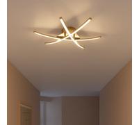 GoodHome Alani Matt Metal & Plastic Brass Effect 3 Lamp Led Ceiling Light