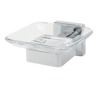 GoodHome Alessano Chrome Effect Glass & Steel Soap Dish