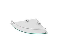 GoodHome Alessano Polished Silver Effect Wall-Mounted Bathroom Corner Shelf (D)25.5Cm (H)4.8Cm (L)25.5Cm