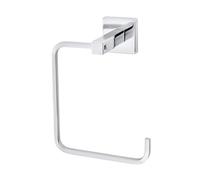 GoodHome Alessano Silver Effect Iron & Steel Wall-Mounted Towel Ring (W)14.7Cm