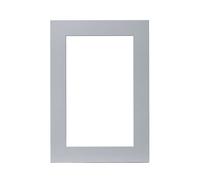 GoodHome Alisma High Gloss Grey Slab Glazed Cabinet Door (W)500mm (H)715mm (T)18mm