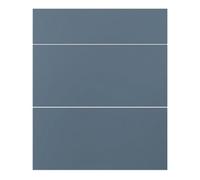 GoodHome Alisma Matt Blue 3 Drawer Front, Pack Of 3 (H)715mm (W)597mm (T)18mm